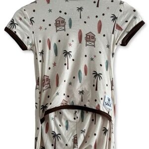 Simple Seed Beach Bum Brown and Cream Kids One Piece Romper